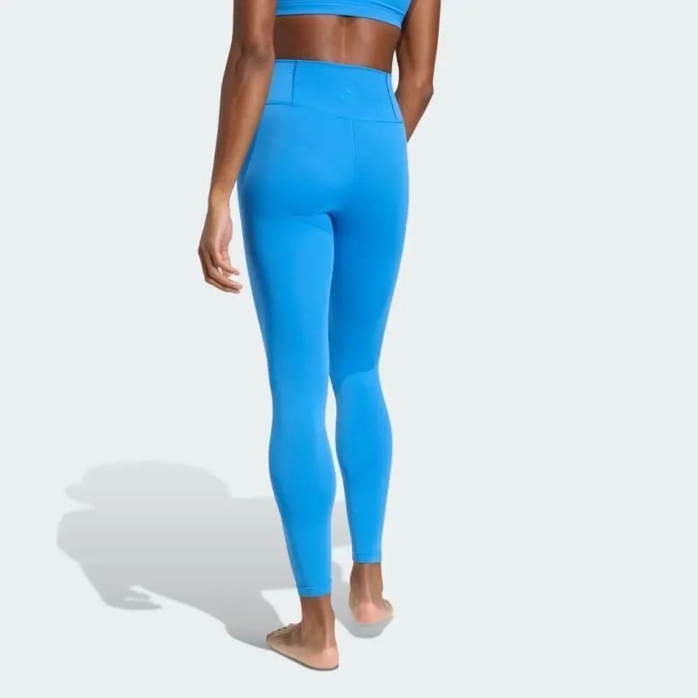 Adidas All Me Luxe aeroready 7/8 Leggings in semi blue burst size XL NWT